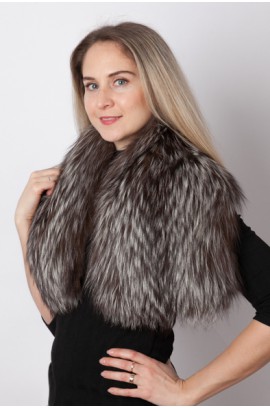 Silver fox fur collar - neck warmer